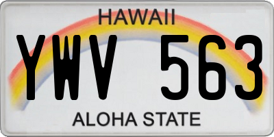 HI license plate YWV563
