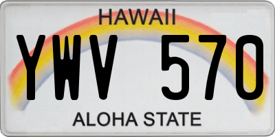 HI license plate YWV570