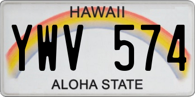 HI license plate YWV574