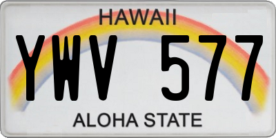 HI license plate YWV577