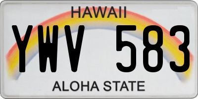 HI license plate YWV583