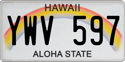 HI license plate YWV597