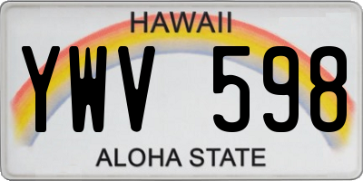 HI license plate YWV598