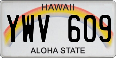 HI license plate YWV609