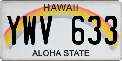 HI license plate YWV633