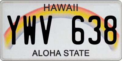 HI license plate YWV638