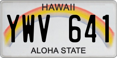 HI license plate YWV641