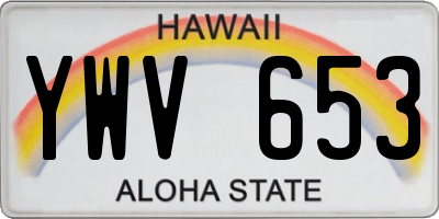 HI license plate YWV653