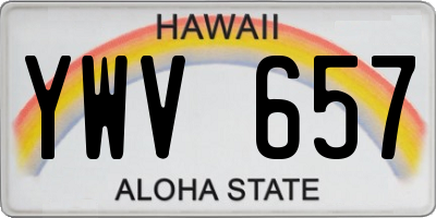 HI license plate YWV657