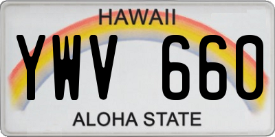 HI license plate YWV660