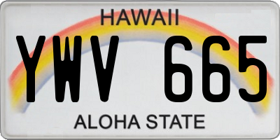 HI license plate YWV665