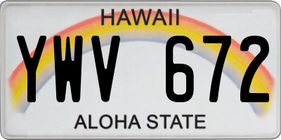 HI license plate YWV672