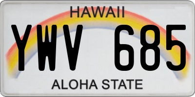 HI license plate YWV685