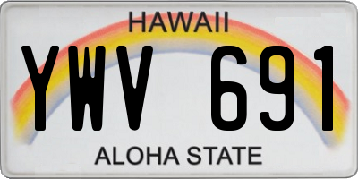HI license plate YWV691