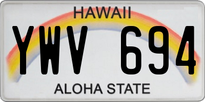 HI license plate YWV694