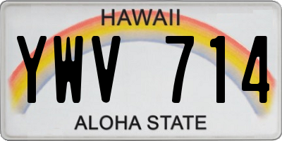 HI license plate YWV714