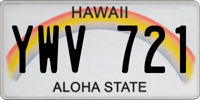 HI license plate YWV721