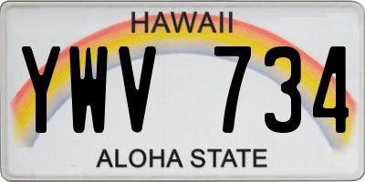 HI license plate YWV734