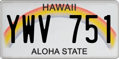 HI license plate YWV751