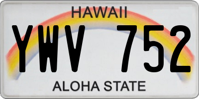 HI license plate YWV752