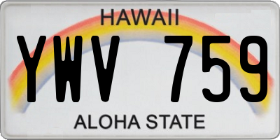 HI license plate YWV759