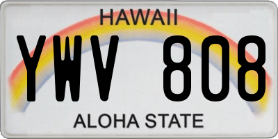 HI license plate YWV808