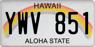 HI license plate YWV851