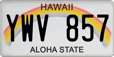 HI license plate YWV857