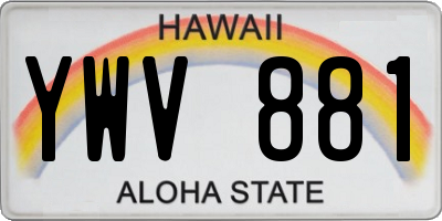 HI license plate YWV881