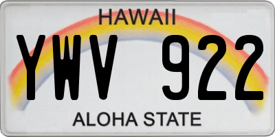 HI license plate YWV922