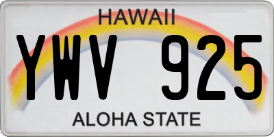 HI license plate YWV925