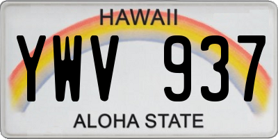 HI license plate YWV937