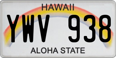 HI license plate YWV938