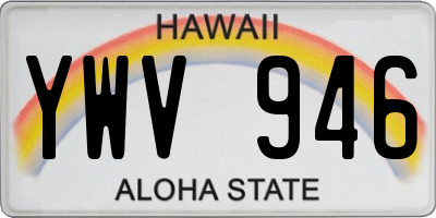 HI license plate YWV946