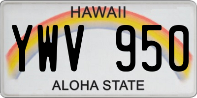 HI license plate YWV950
