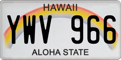 HI license plate YWV966