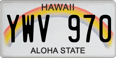 HI license plate YWV970
