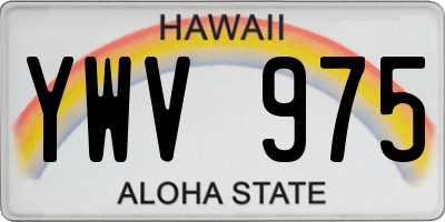 HI license plate YWV975