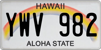 HI license plate YWV982