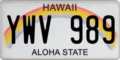 HI license plate YWV989