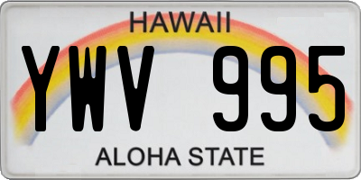 HI license plate YWV995