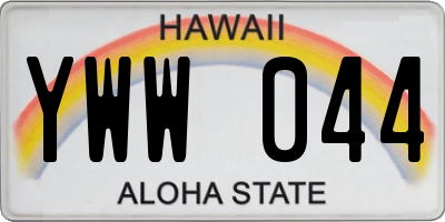HI license plate YWW044