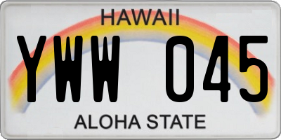 HI license plate YWW045