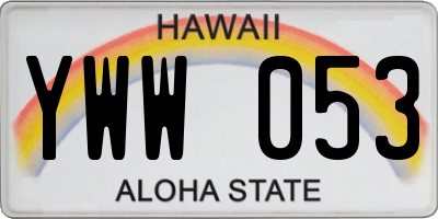 HI license plate YWW053