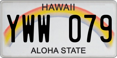 HI license plate YWW079
