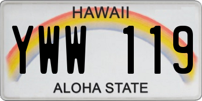 HI license plate YWW119
