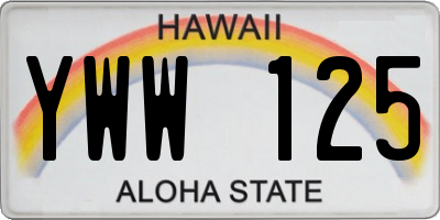 HI license plate YWW125