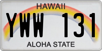 HI license plate YWW131