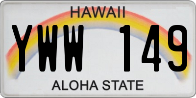 HI license plate YWW149