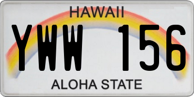 HI license plate YWW156